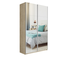 Шкафы-купе 2-х дверные, Шкаф Прайм дуо Зеркало+зеркало 2300 х 1600 х 570