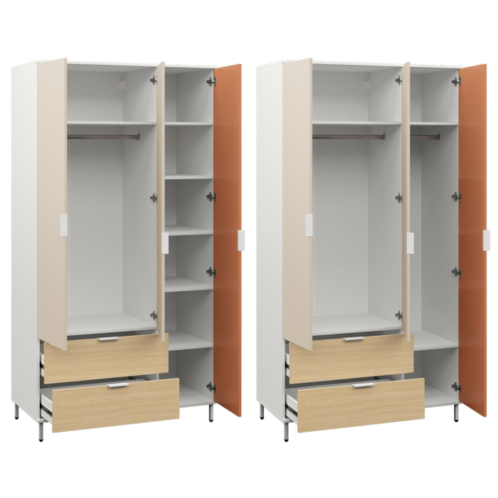 Для одежды, Шкаф Марвэл 16.317.03, белый, сатин, плэйн, безмолвная пустыня