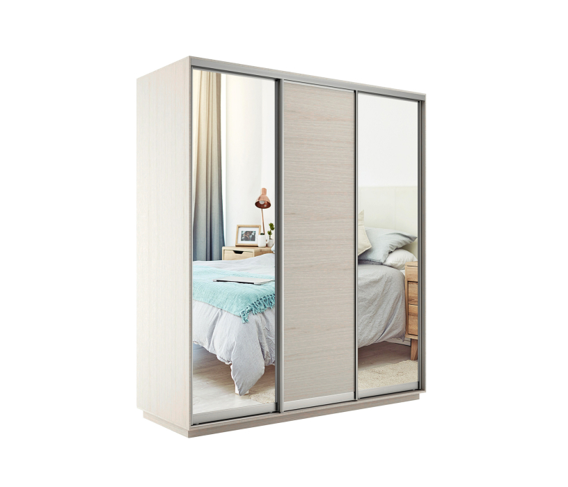 Шкафы-купе, Шкаф-купе Экспресс Медиум (2 зеркала) трио 2200 x 1800 x 600