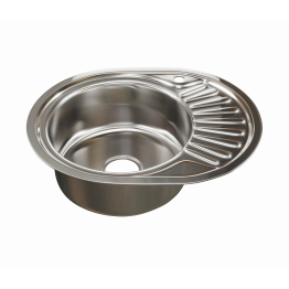 Мойка овал 45х57 (0,6) лев, с сифоном