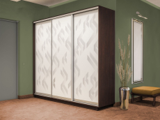 Шкафы-купе 3-х дверные, Шкаф-купе Экспресс 3-х дверный Фотопечать Ленты Стекла 210х45х240
