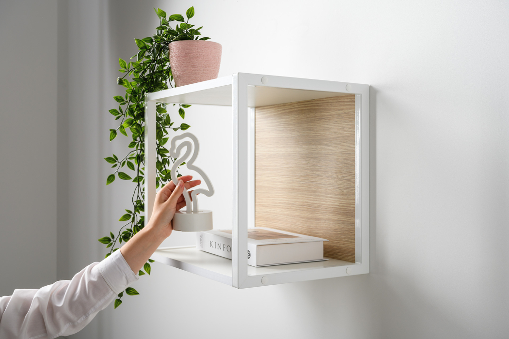 Детские полки, Полка Марвэл 16.487, белый, плэйн