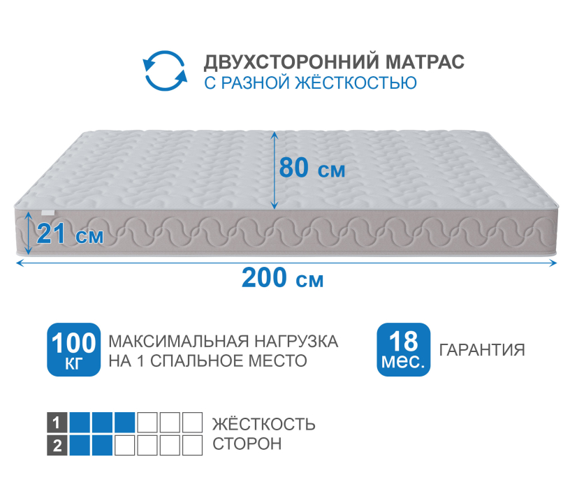 800 x 2000, Матрас Юна 800*2000