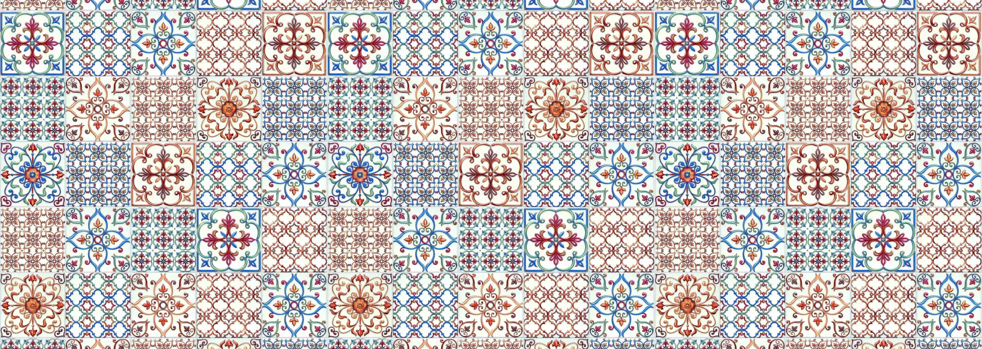 Стеновые панели из АБС-пластика, Кухонный фартук Восточная плитка 3000x600x1.5 мм глянец