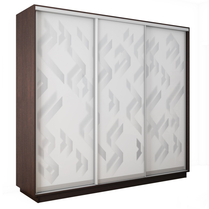 Шкафы-купе 3-х дверные, Шкаф-купе Экспресс 3-х дверный Фотопечать Ленты Стекла 240х45х220