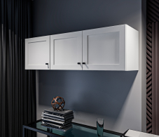 Настенные полки, Твин СБ-3385 Полка Белая с глухими фасадами