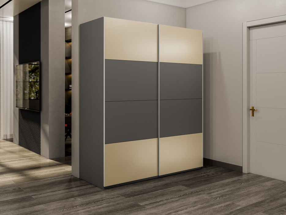 Шкафы-купе 2-х дверные, Шкаф-купе Эста 2-х дверный ДСП/Стекла фисташка/Доводчик 160х66х240