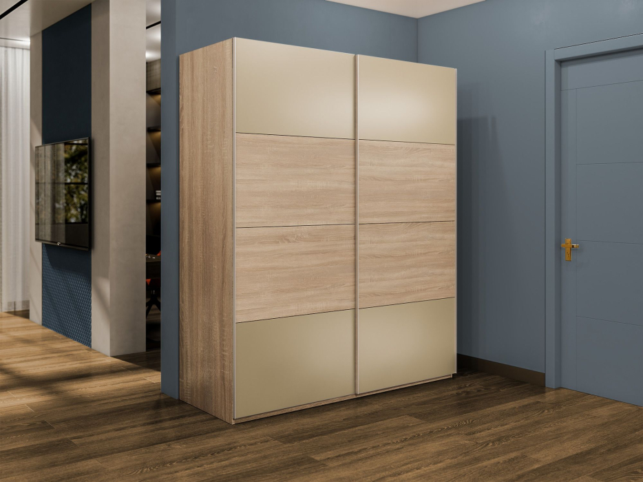 Шкафы-купе 2-х дверные, Шкаф-купе Эста 2-х дверный ДСП/Стекла фисташка/Доводчик 200х66х240