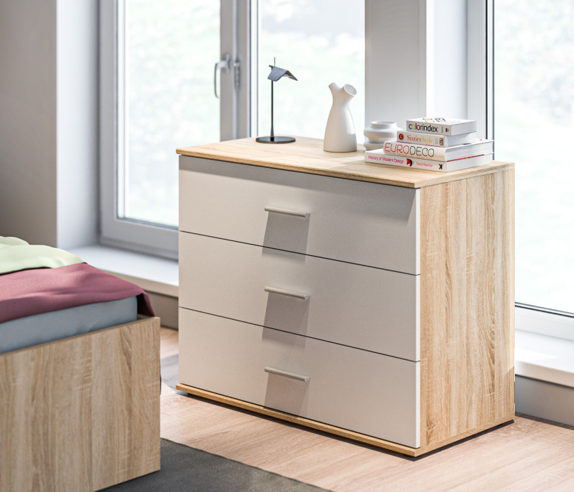 Спальные гарнитуры, Мамбо Спальня Комплект 3 Дуб Сонома/Белый