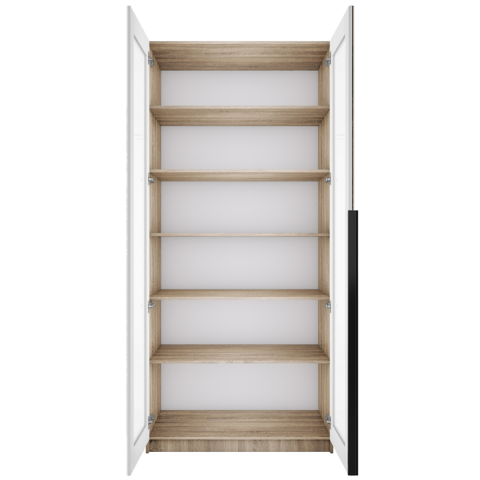 Шкафы распашные, Шкаф распашной Е1 Локер 101x52.5x220 см, с белым стеклом и полками