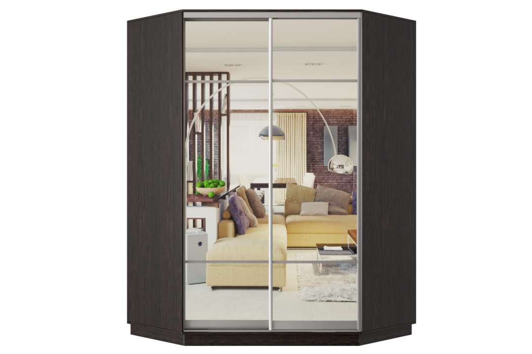 Угловые шкафы, Шкаф-купе Премьер Лайт 71 угловой (11;11) двухдверный