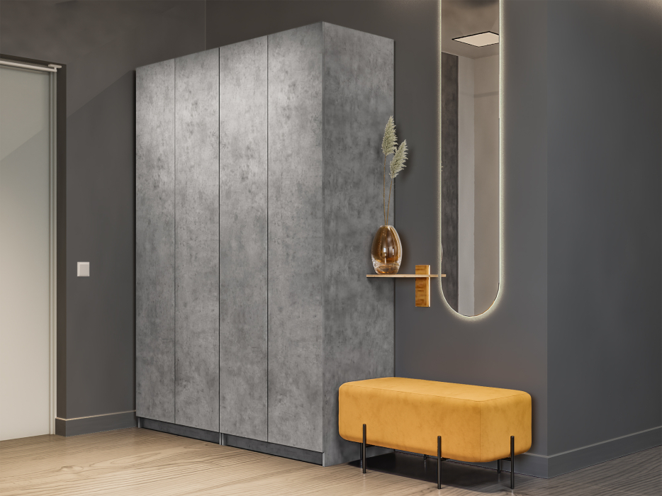 Шкафы распашные, Распашной шкаф Локер 800+800 с полками слева