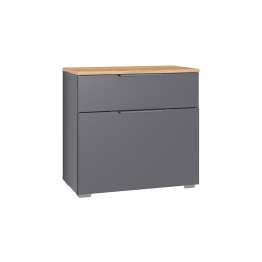 Тумба для обуви Октава 16.127, серый графит, дуб золотой крафт