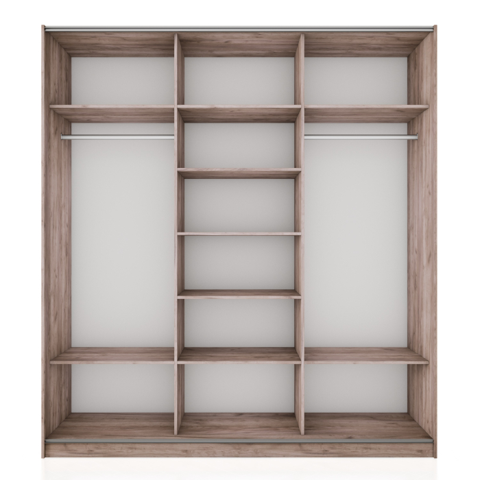 Шкафы-купе 3-х дверные, Шкаф-купе Прайм 3-х дверный Стекла черные/Зеркало/Доводчики 210х57х230