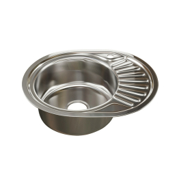 Мойка овал 45х57 (0,8) лев, с сифоном