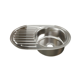 Мойка овал 50х77 (0,8) прав, с сифоном ДЕКОР