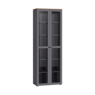 Витрины, Шкаф-витрина Остин 16.394.02, серый графит, дуб золотой крафт