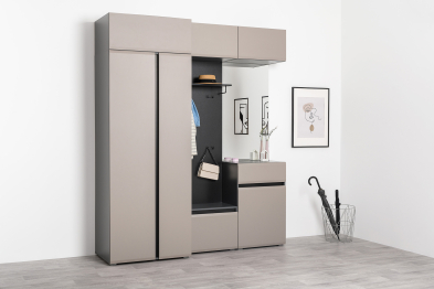 Шкаф двустворчатый Сидней 16.367.02, антрацит, веллюто капучино