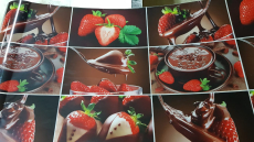 Стеновые панели из АБС-пластика, Кухонный фартук Клубника в шоколаде 3000x600x1.5 мм глянец