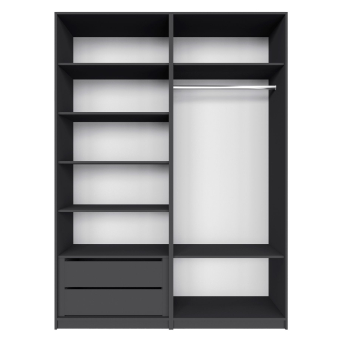 Шкафы распашные, Распашной шкаф Локер 800+800 с ящиками и полками слева