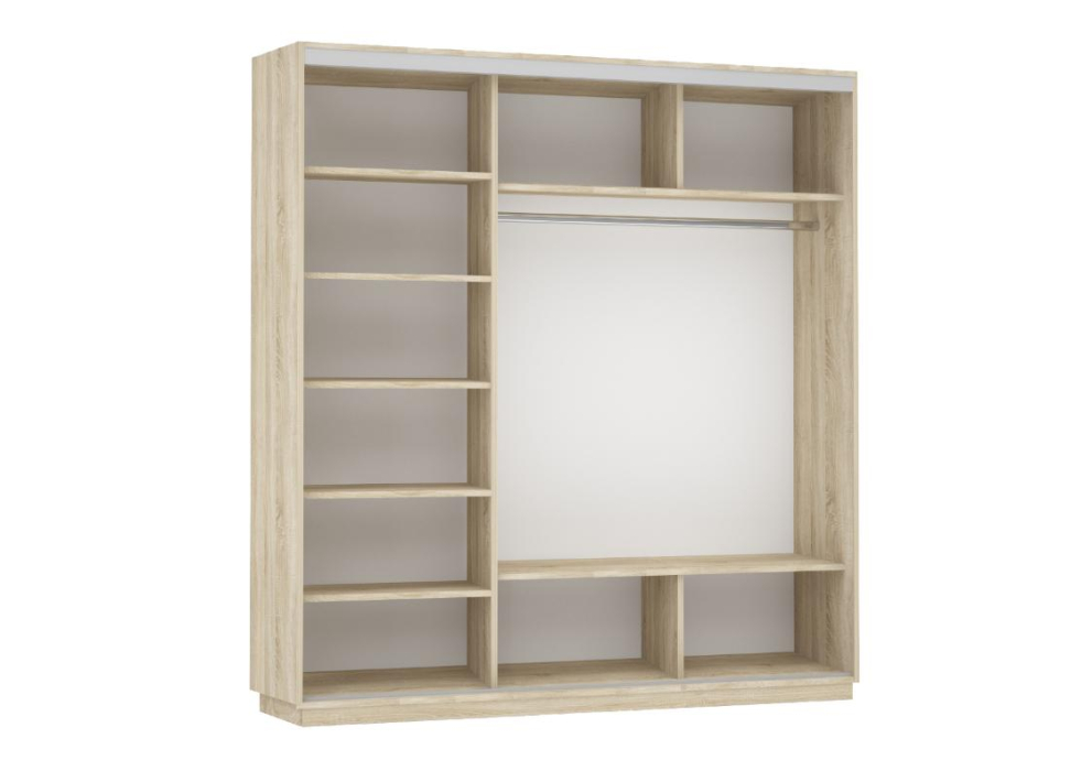 Шкафы-купе, Шкаф-купе Экспресс Медиум (1 зеркало) трио 2400 x 2400 x 600