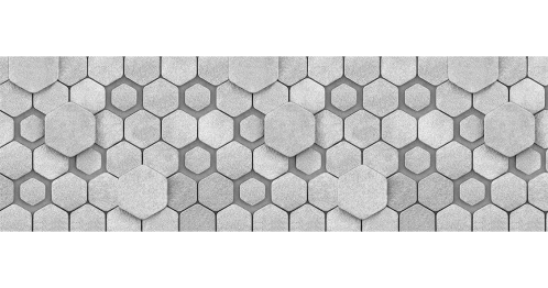 Кухонный фартук Соты 3Dсерый 3000x600x1.5 мм глянец