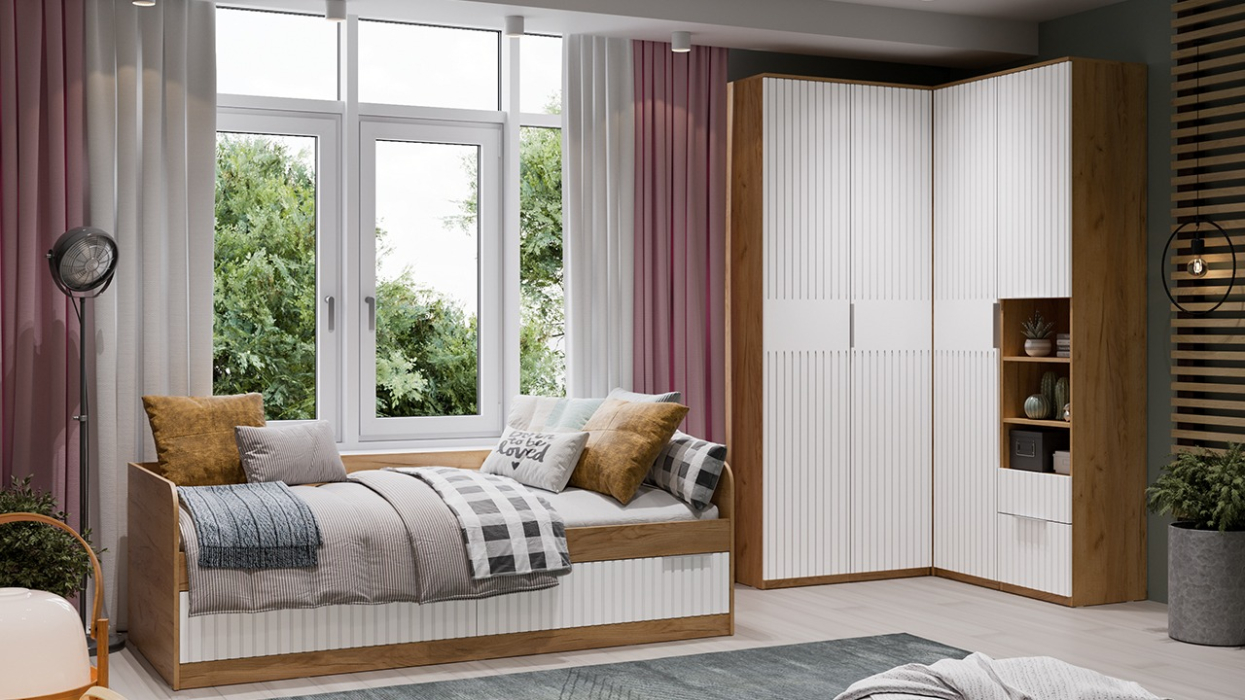 Хилтон, дуб крафт золотой, белый матовый