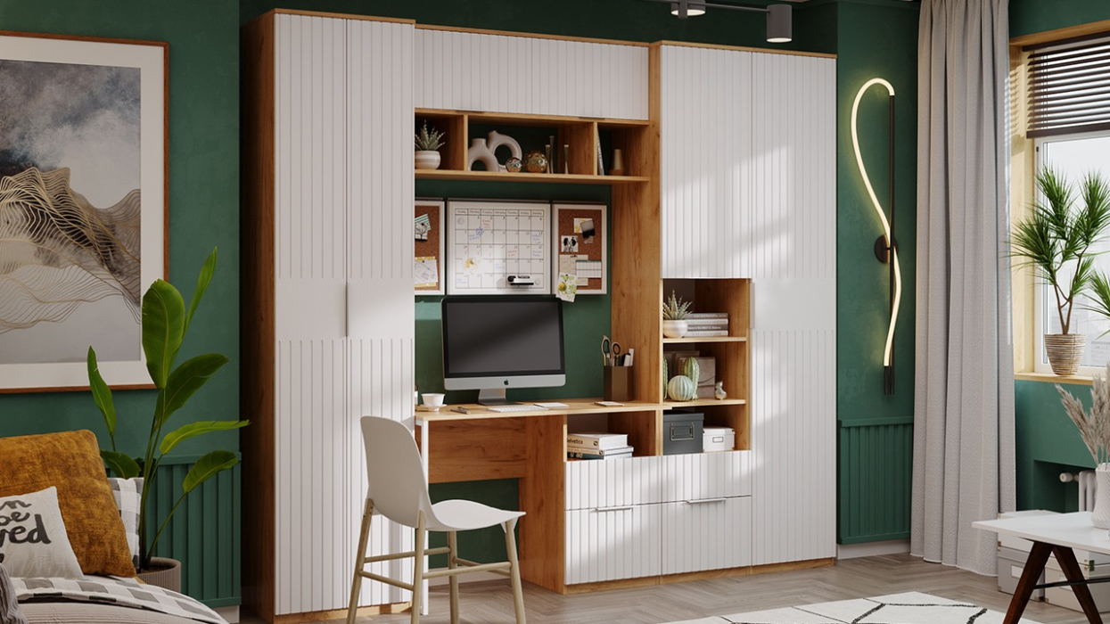 Хилтон, дуб крафт золотой, белый матовый